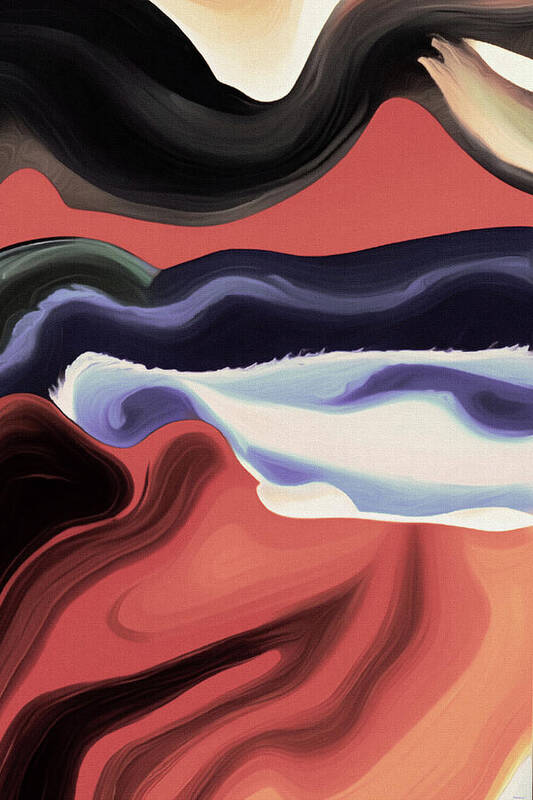  Art Print featuring the digital art Volcano Waves by Michelle Hoffmann