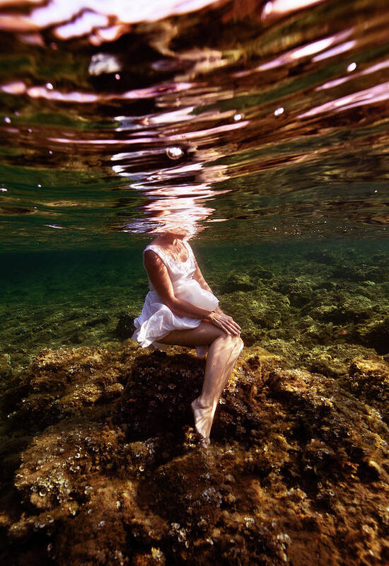 Underwater Art Print featuring the photograph Waiting by Gemma Silvestre