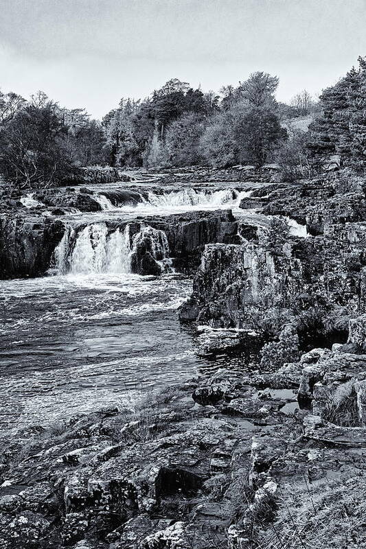 Low Force Art Print featuring the photograph Waterfall Black and White by Jeff Townsend