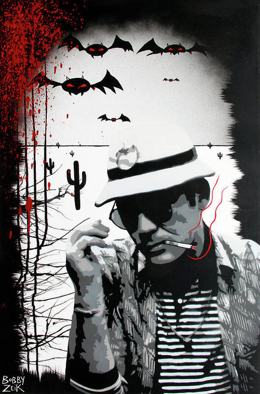 Hunter S. Thompson Art Print featuring the painting We Can't Stop Here by Bobby Zeik