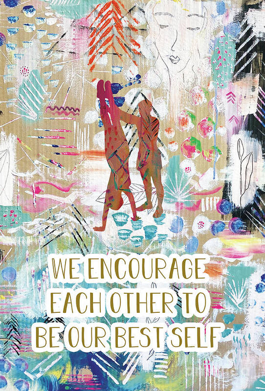 We Encourage Each Other Art Print featuring the painting We encourage each other by Claudia Schoen