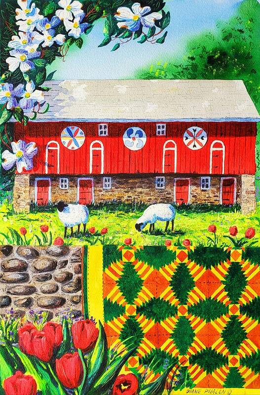Barn Art Print featuring the painting Welcome by Diane Phalen