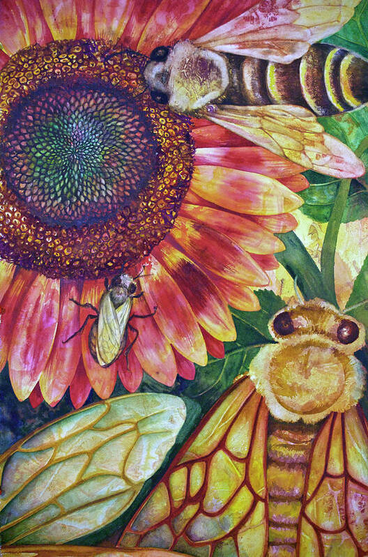  Art Print featuring the painting Where Are The Bees? II by Helen Klebesadel