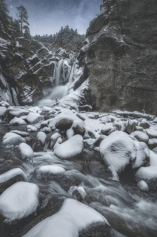 Waterfall Art Print featuring the photograph Winter At Boulder Falls by Darren White