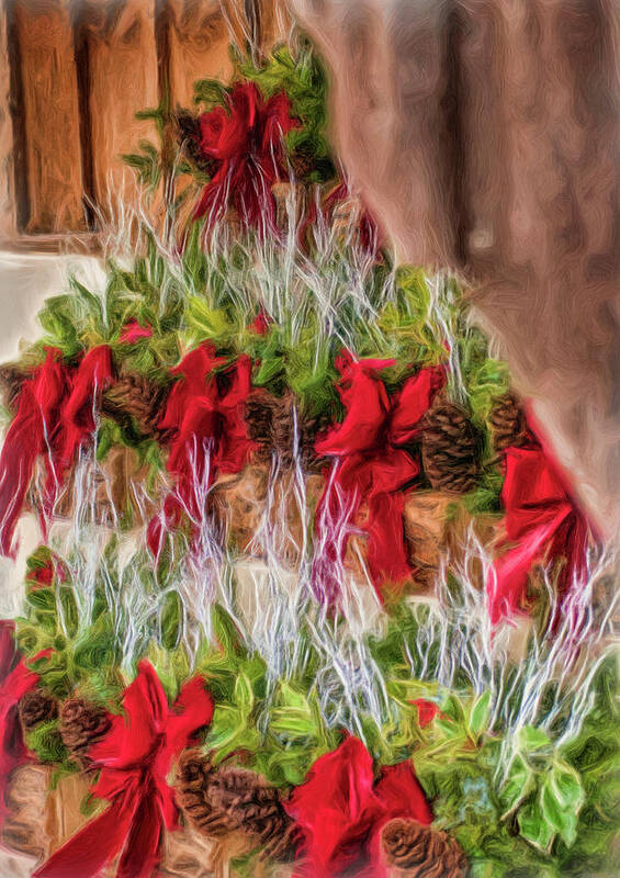 Christmas Art Print featuring the photograph Wreaths in a barn by Cordia Murphy