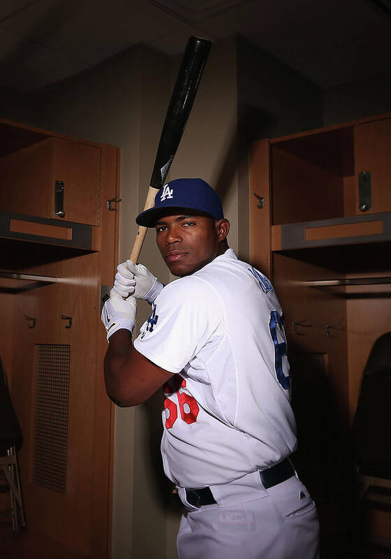 Media Day Art Print featuring the photograph Yasiel Puig by Christian Petersen