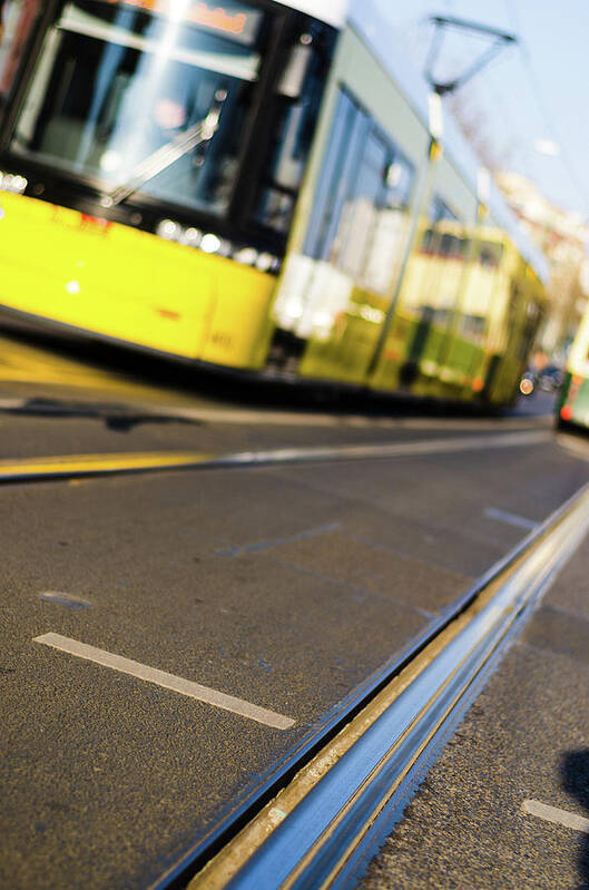 Tram Art Print featuring the photograph Yellow Tram by Gavin Lewis