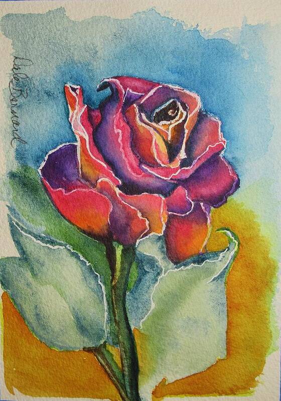 Rose Art Print featuring the painting Yesterday's Rose by Dale Bernard