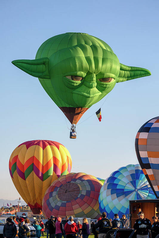 Hot Air Balloon Art Print featuring the photograph Yoda at Mass Ascension by Deborah Penland