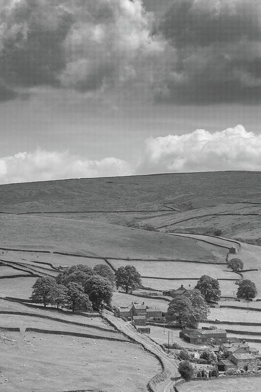 Monochrome Art Print featuring the photograph Yorkshire Valley by Richard Donovan