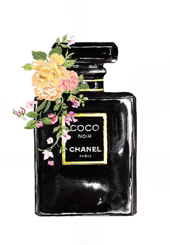 chanel perfume with flower del art