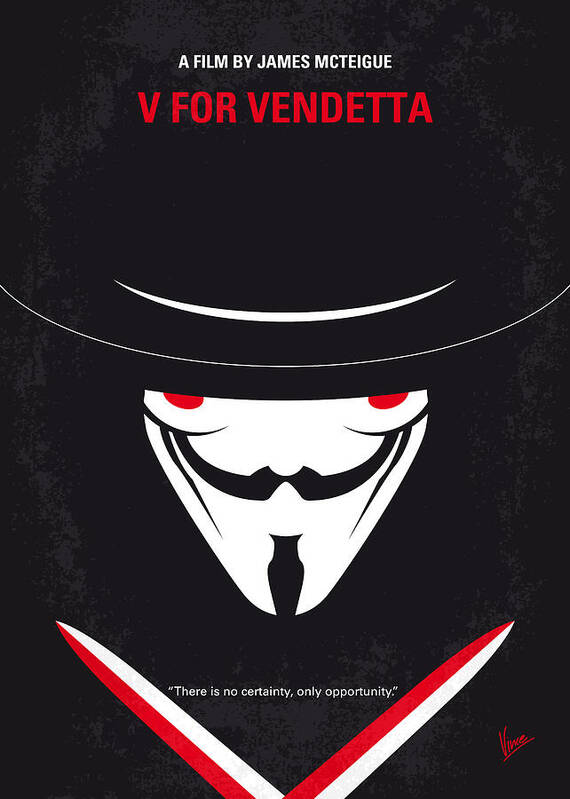 No319 My V For Vendetta Minimal Movie Poster Art Print By