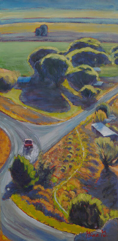 Oil On Panel Art Print featuring the painting Motoring Through Shavano by Gina Grundemann