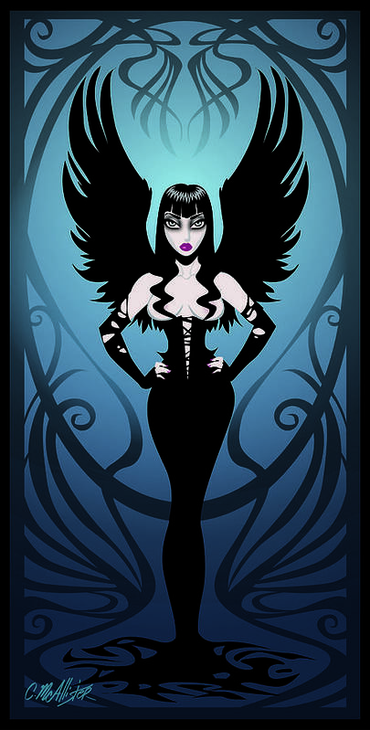 Pinup Art Print featuring the digital art Dark Angel by Cristina McAllister