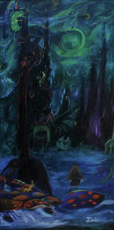 Ennis Art Print featuring the painting Forbidden Forest by Christophe Ennis