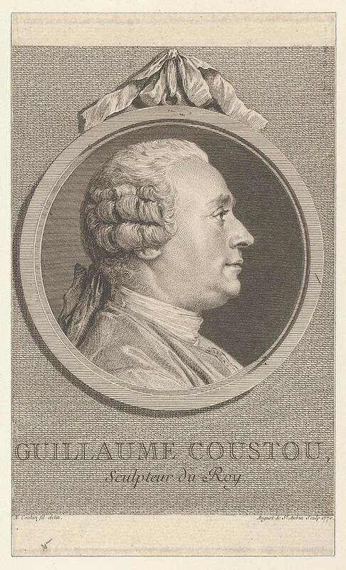 Cochin Art Print featuring the drawing Portrait Of Guillaume Coustou #1 by Augustin de Saint-Aubin