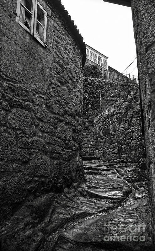 Ancient Art Print featuring the photograph Ancient street in Tui BW #2 by RicardMN Photography