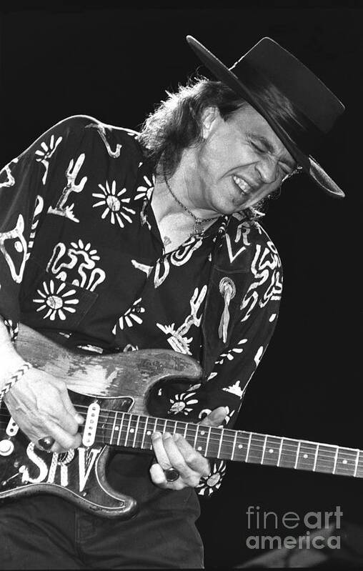 Blues Guitarist Art Print featuring the photograph Stevie Ray Vaughan #4 by Concert Photos