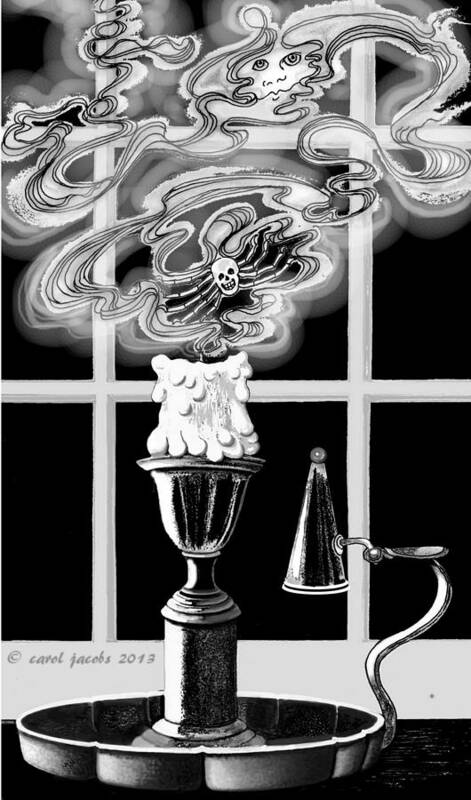 Death Art Print featuring the digital art A Candle Snuffed by Carol Jacobs