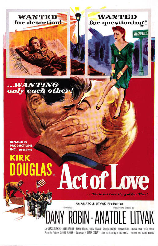 1950s Poster Art Art Print featuring the photograph Act Of Love, Us Poster, Top From Left by Everett