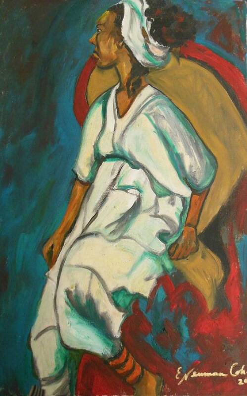 Angry Ethiopian Woman Art Print featuring the painting Angry Ethiopian Woman by Esther Newman-Cohen