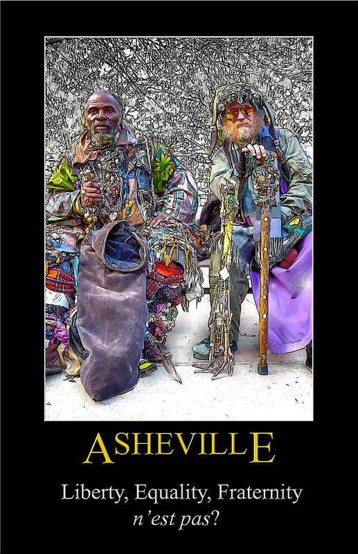 Asheville Art Print featuring the digital art Asheville Equality Poster by John Haldane