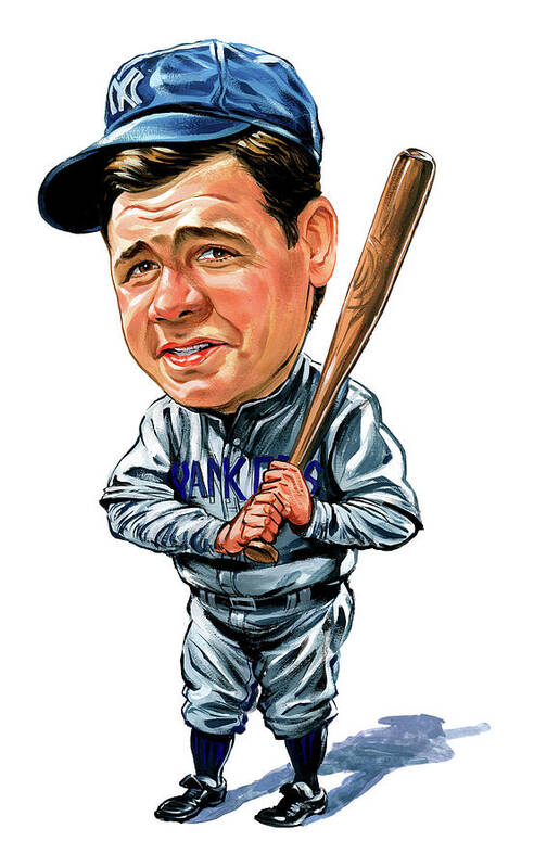 #faaAdWordsBest Art Print featuring the painting Babe Ruth by Art 