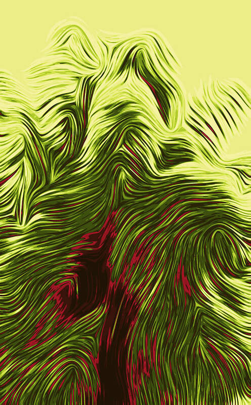 Abstract Expressionism Art Print featuring the digital art Bamboo Tree by Matthew Lindley