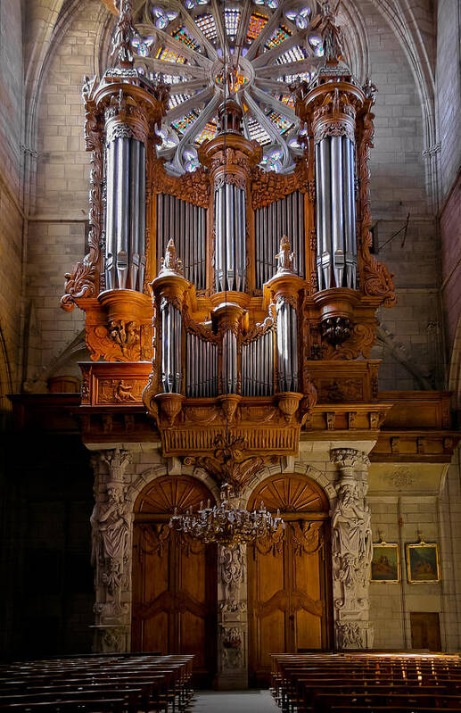 Beziers Art Print featuring the photograph Beziers pipe organ by Jenny Setchell