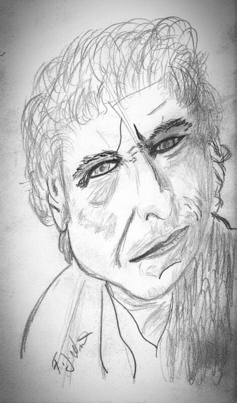 Dylan Art Print featuring the drawing Bob Dylan by Frank Winters