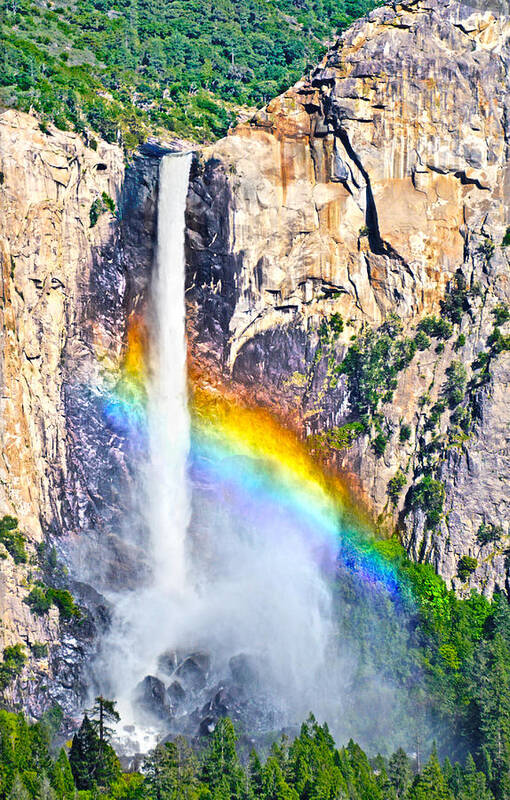 Yosemite Art Print featuring the photograph Bridalveil Fall In A Peacock's Plumage by Steven Barrows