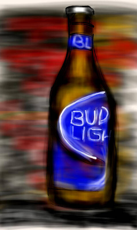 Anheuserbusch Art Print featuring the painting Bud Light Beer by Mark Moore