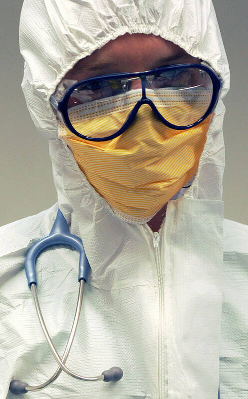 Human Art Print featuring the photograph Doctor In Biohazard Suit by Public Health England