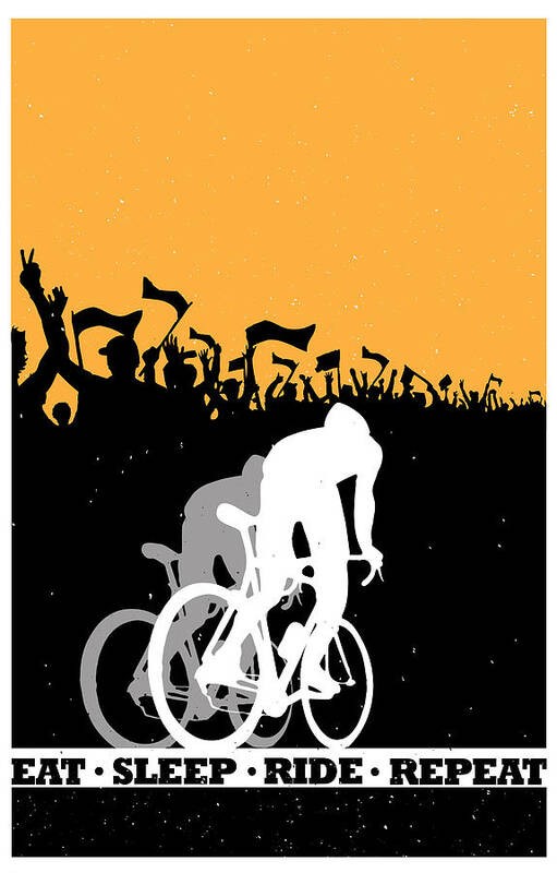 eat Sleep Ride Repeat Art Print featuring the painting Eat Sleep Ride Repeat by Sassan Filsoof