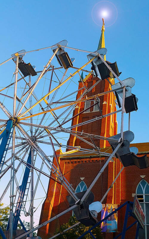 Church Art Print featuring the photograph Ferris wheel by Kimberlee Marvin