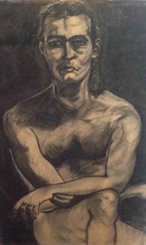 Charcoal Art Print featuring the drawing Figure study by Kerrie B Wrye