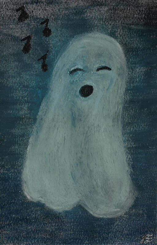Ghost Art Print featuring the pastel Ghostly Serenade by Jessica Foster