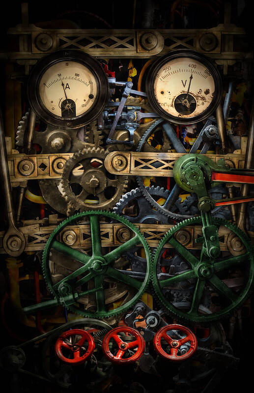 Mechanism Art Print featuring the digital art Inside my phone by Nathan Wright