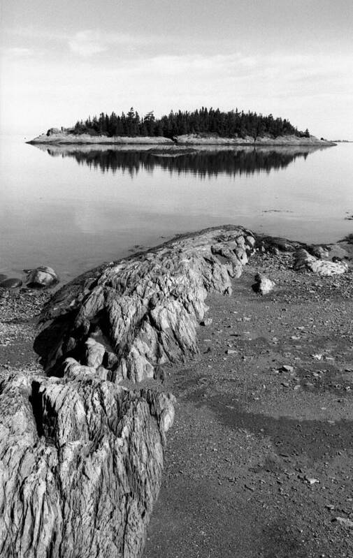 Black And White Art Print featuring the photograph Island at Le Bic by Arkady Kunysz