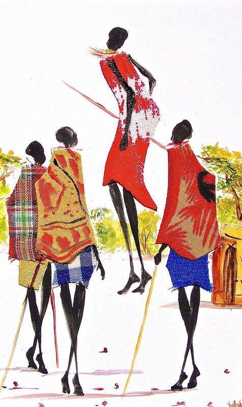 African Paintings Art Print featuring the painting L 104 by Albert Lizah