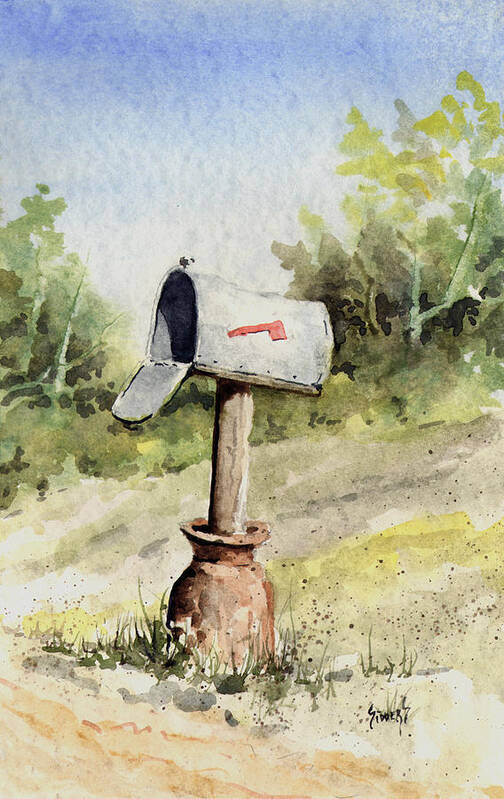 Mail Art Print featuring the painting Mailbox by Sam Sidders