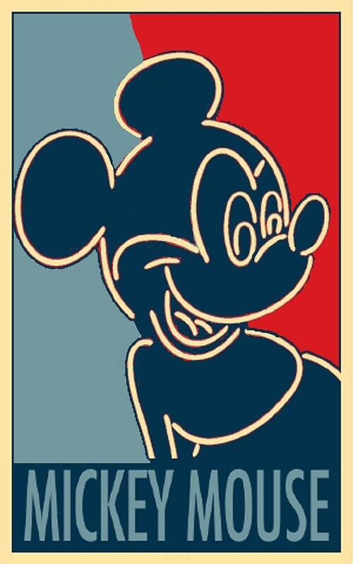 Mickey Mouse Art Print featuring the photograph MICKEY MOUSE NEON in HOPE by Rob Hans