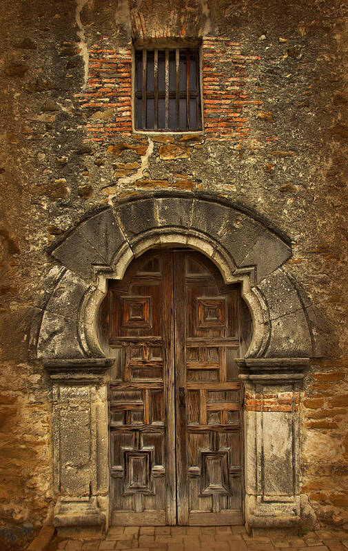 Mission Espada Doorway Art Print featuring the photograph Mission Espada Doorway by Jemmy Archer