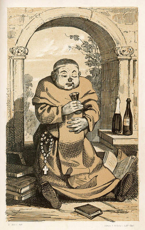 Dom Perignon, A Benedictine Monk Of Greeting Card by Mary Evans Picture  Library