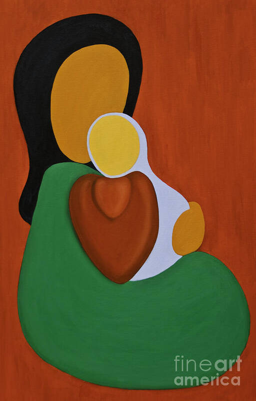 Mother Art Print featuring the painting Mother And Son by James Lavott