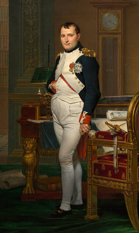 Napoleon Art Print featuring the painting Emperor Napoleon in His Study at the Tuileries by War Is Hell Store