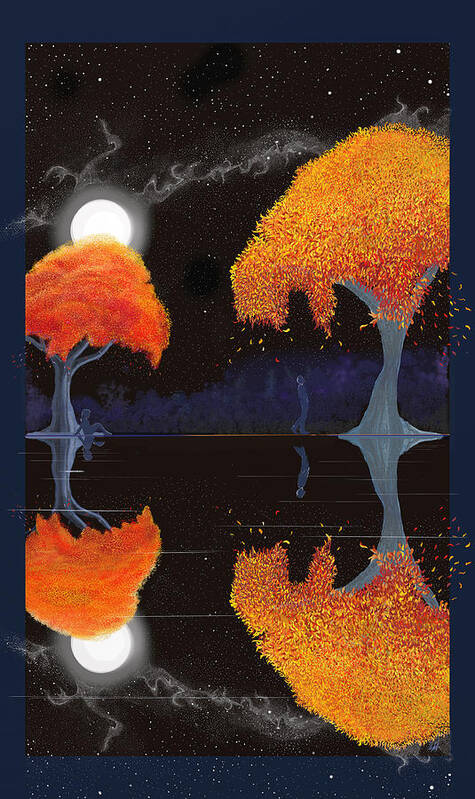 Trees Art Print featuring the digital art Night Companions by Douglas Day Jones
