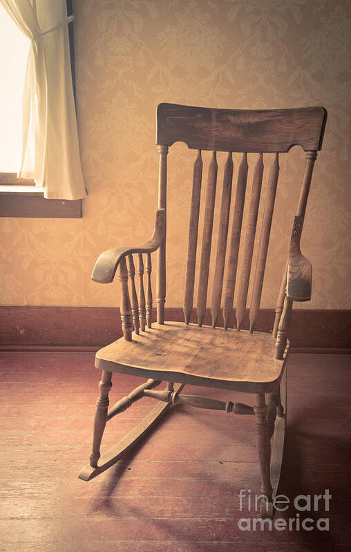 Rocking Art Print featuring the photograph Old wooden rocking chair by Edward Fielding