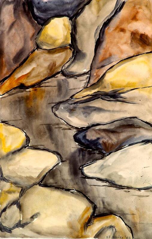 Rocks Art Print featuring the painting Only Rocks by Kendall Kessler