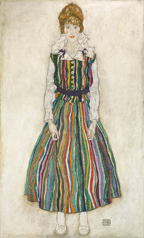 Egon Schiele Art Print featuring the painting Portrait of Edith by Celestial Images